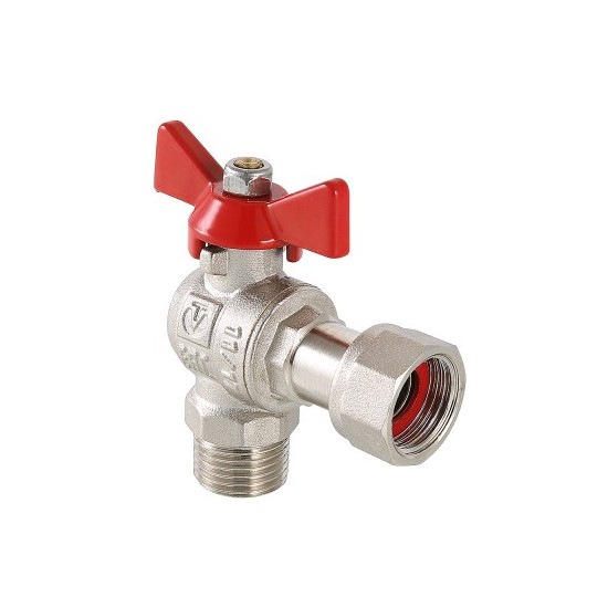 Кран шаровый угловой с накидной гайкой 1/2" вн.-нар., VALTEC BASE
