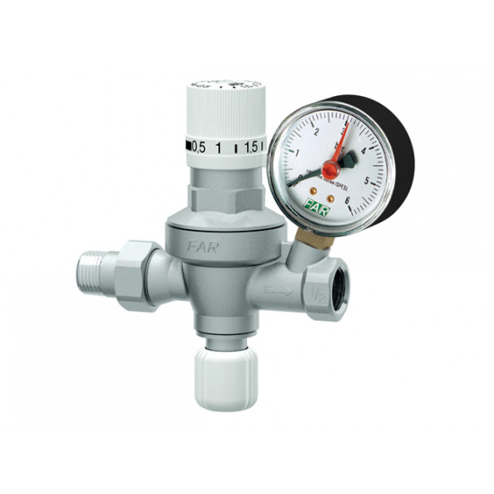 Автоподпиточный клапан 1/2" вн-нар c манометром, FAR