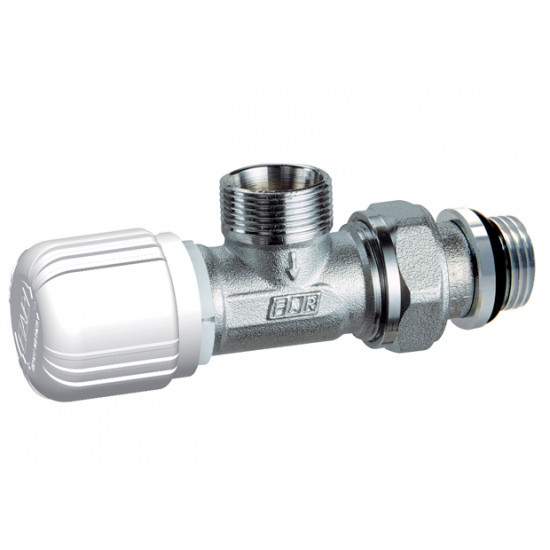 Кран радиаторный, 16, угловой, подача, FAR (под термоголовку, с осевым управлением, с доп. уплотнением)