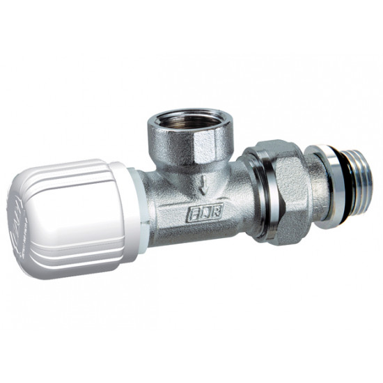 Кран радиаторный, 1/2", угловой, подача, FAR (под термоголовку, с осевым управлением)