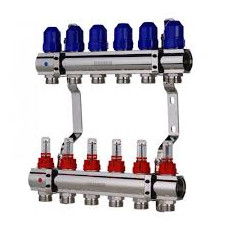 Коллектор 7 выходов с расходомерами в сборе 1" x 3/4", PrimePipe Tubes
