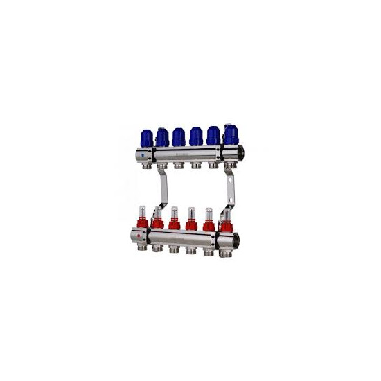 Коллектор 7 выходов с расходомерами в сборе 1" x 3/4", PrimePipe Tubes