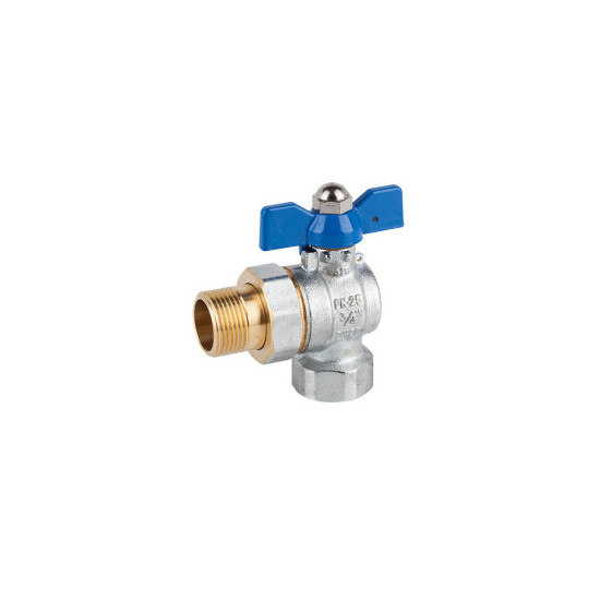 Кран шаровый угловой с американкой 3/4" вн-нар, Genebre