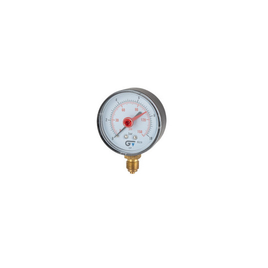 Манометр 1/4, 0-10 bar, 63mm, Genebre (с нижним подключением)