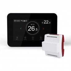 Термостат E‑top FT‑CS03 (проводн., черн, wifi, для фанкойлов)